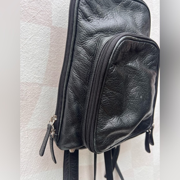 Osgoode Marley Cashmere Streetwear Black Leather Mini Backpack - Picture 3 of 10